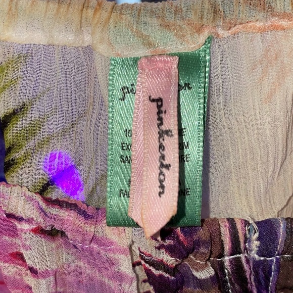 Anthro Pinkerton Silk Dress watercolor - Picture 6 of 8